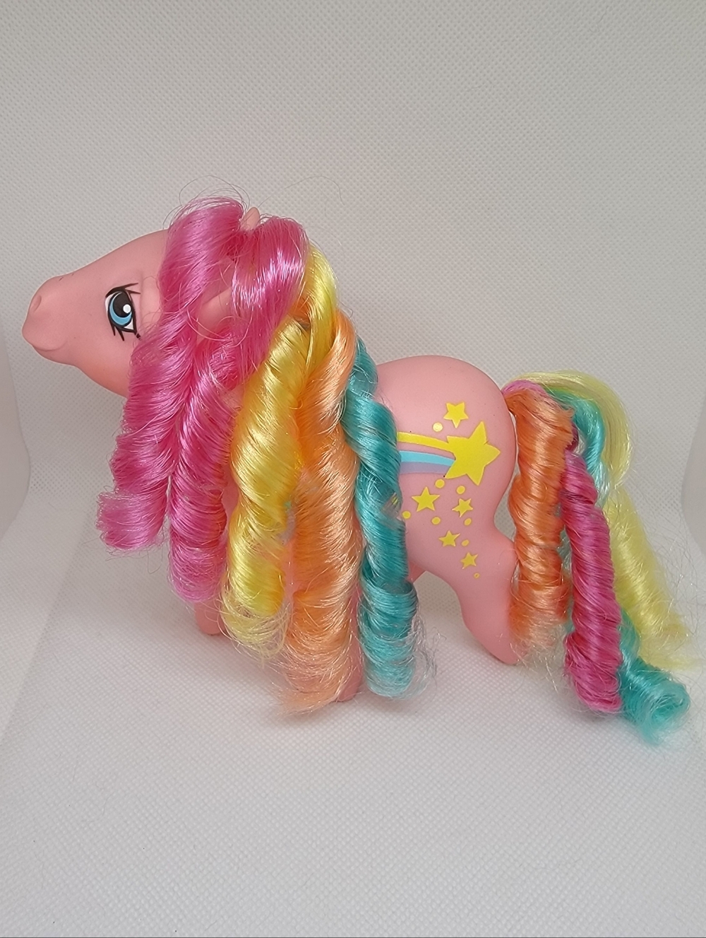 VINTAGE EUC 1984 G1 Rainbow Curl My Little Pony STRIPES *Reset Factory Curls*